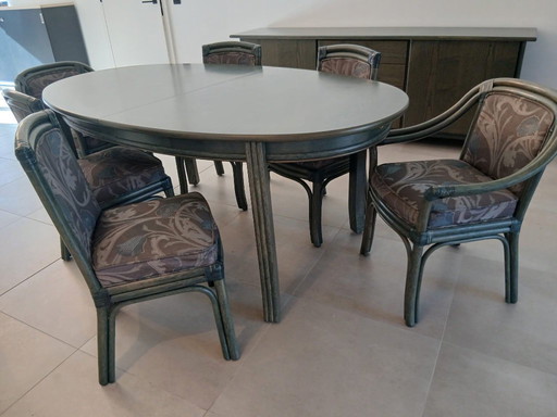 Ensemble de salle à manger italien vintage XL exclusif et complet de haute qualité, signé du designer italien Gasparucci - Italo