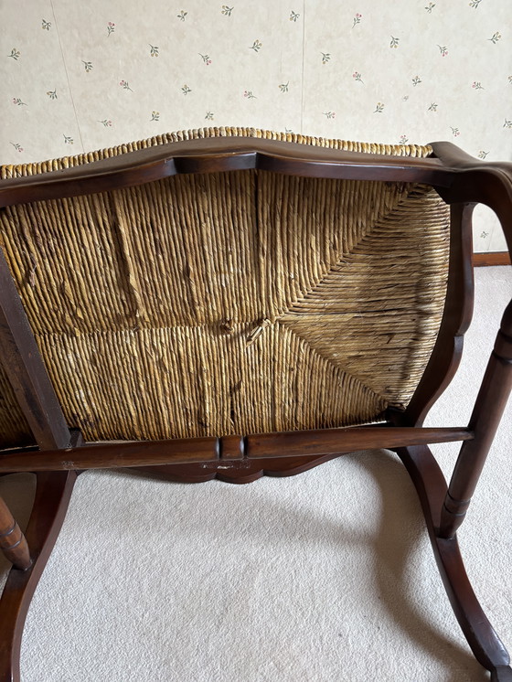 Image 1 of Divano in stile country francese con seduta in vimini