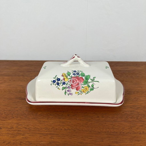 KG Luneville butter dish, Réverbère model, 1950, earthenware