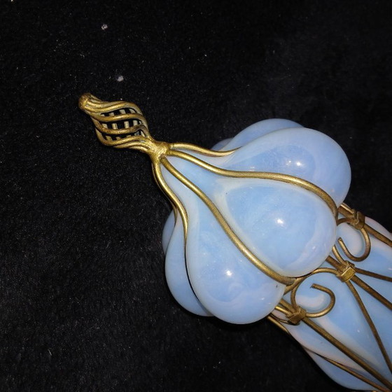 Image 1 of Rare Ancienne Lanterne Venitienne Cage Murano Verre Opalescent Venise