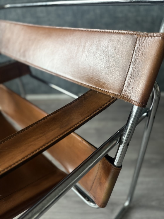 Image 1 of Sedia vintage "Wassily", pelle color cognac, Italia, anni '70