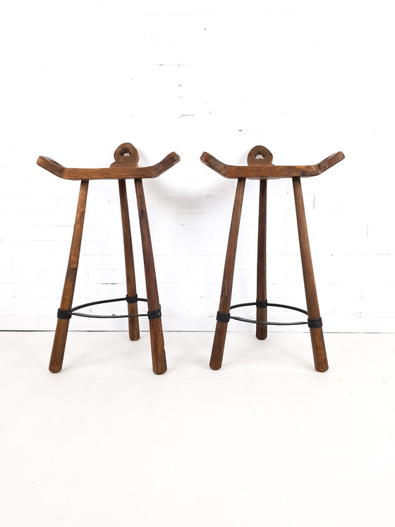 Image 1 of 2X Vintage Brutalist Barstool