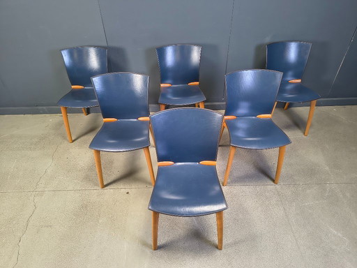 Chaises Cos S-12 de Josep Llusca pour Cassina, années 1990 - lot de 6