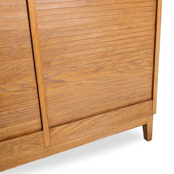 Image 1 of Midcentury Rollladenschrank Kommode Eiche Jalousie Büroschrank