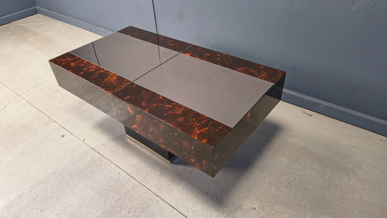 Image 1 of Vintage hidden bar coffee table by Eric Maville and Jean Claude Mahey, 1970s 