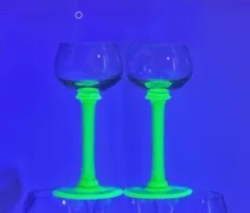 Old Phosphorescent Glasses - Collector's Item
