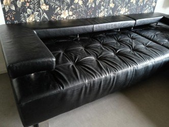 Image 1 of Ecksofa aus Leder und Hocker Montel Cipriani