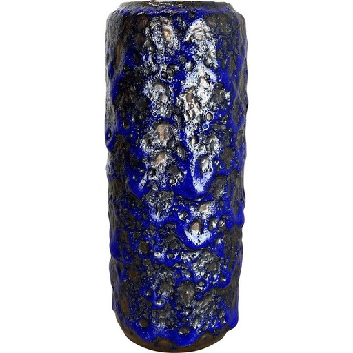 Vase vintage multicolore en céramique de lave grasse pour Scheurich, Allemagne 1970