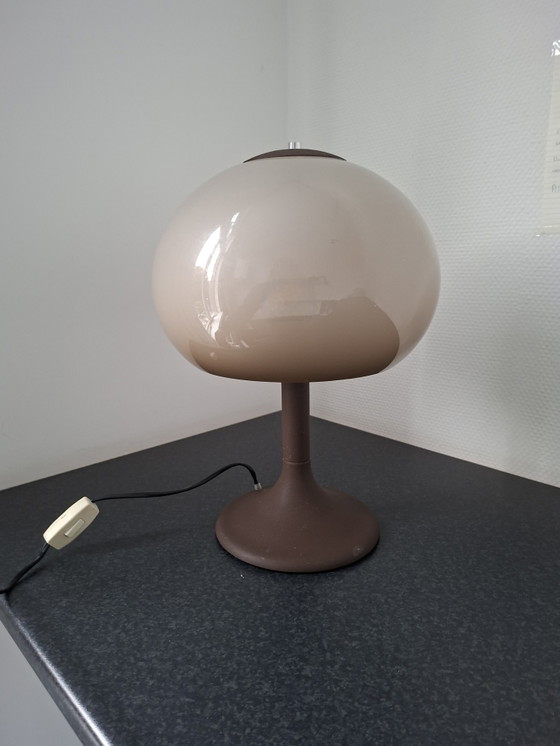 Lampada da tavolo vintage a fungo Dijkstra, Lampade da tavolo, Metallo, Plastica, Beige (foto 2 di 5)