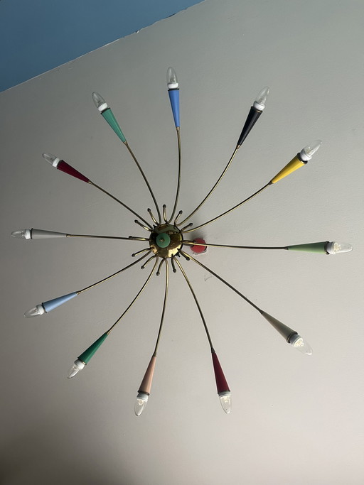 Rare plafonnier italien vintage Sputnik / Araignée — années 1950/1960