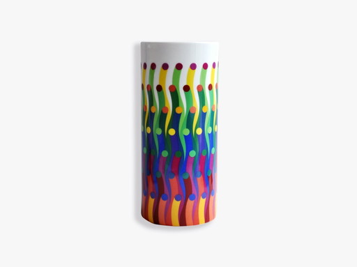 Op Art vaas - Julio Le Parc - Kinetische kunst - porselein - Bernardaud Limoges - 2017