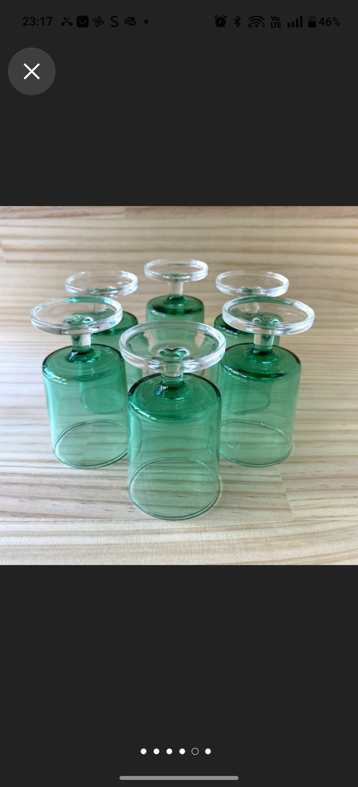Ensemble vintage de 6 lunettes Luminarc Cavalier vert émeraude