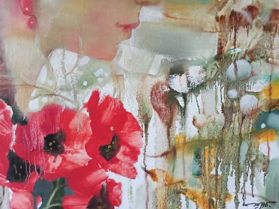 Pintura al Óleo Original Abstracta Naturaleza Flores Chica Flora – Pinturas y dibujos, Canvas (photo 7 of 10)