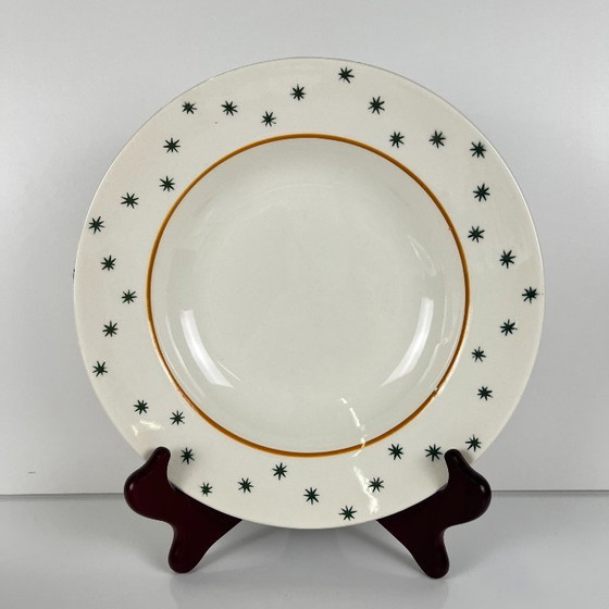 Image 1 of Set van 6 GIEN soepborden, Primefleur creatie, model "Constellation", 1950