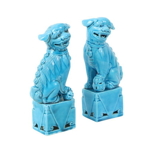 Estatuas de leones del templo del perro Foo de 16 cm