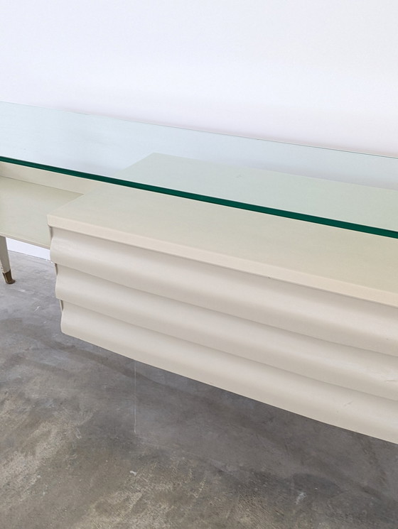 Image 1 of Bureau - Laiton, cristal, bois