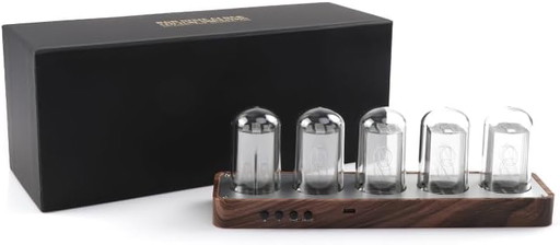 ClocTeck Nixie klok, Digitale wekker, digitale led-wekker,12/24 uur, Ondersteunt netwerk pareneen, retro cadeau om je bureau en 