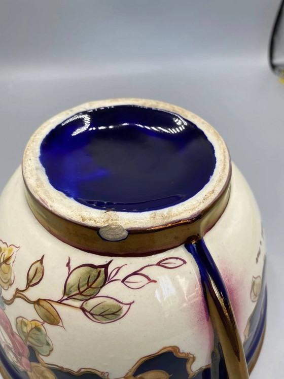 Ceramic two-handled cup – Cobalt blue and gilded roses – Signed Arnaldo – Spain – 1960s-1980s – Crockery (photo 5 of 9)