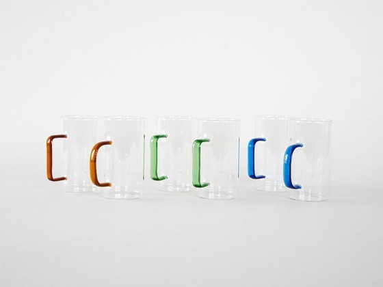 Image 1 of Set van zes glazen, Deens design, jaren 70, gemaakt in Denemarken.