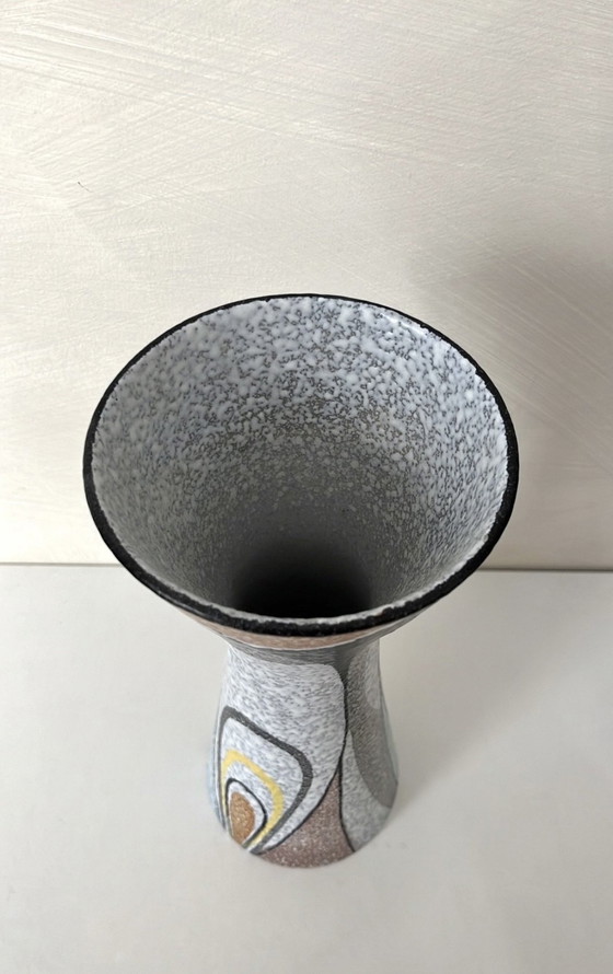 Image 1 of Vintage Rumba vaas van Flora Gouda, Holland, jaren 50, geometrische patronen