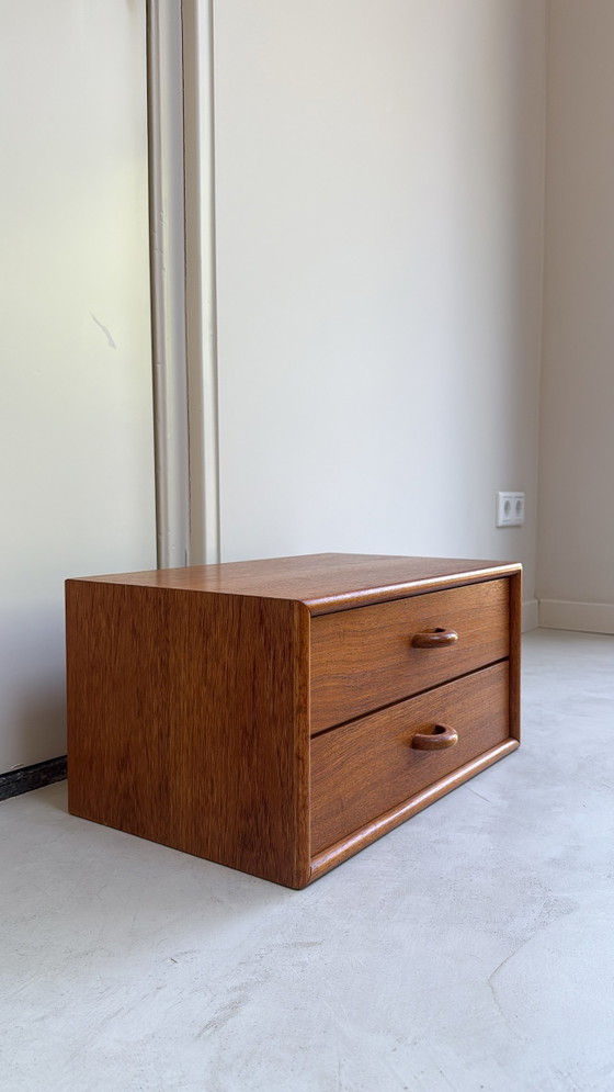 Vintage Danish Teak Nightstand / Wall Cabinet – Wood (photo 6 of 8)