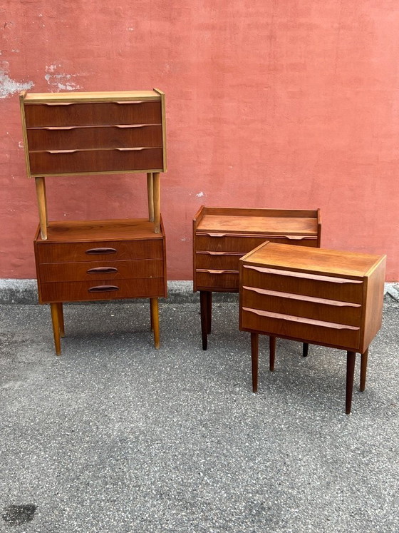 Image 1 of Cassettiera/comodino vintage danese in teak, anni '60