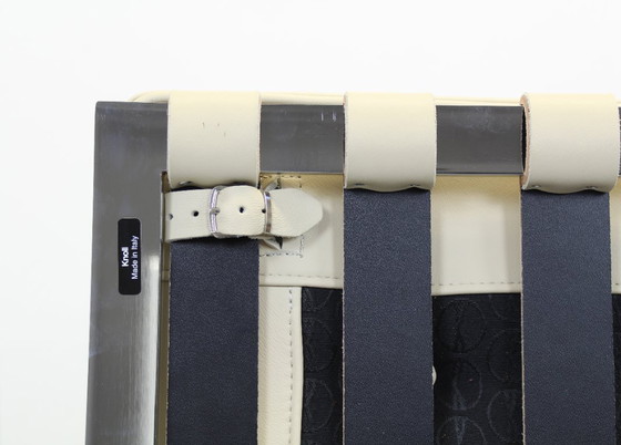 Image 1 of Barcelona Knoll Elfenbeinfarbene Ledersitze von Mies Van Der Rohe Knoll