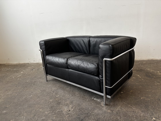 Image 1 of Cassina LC 2 Le Corbusier designer sofa black