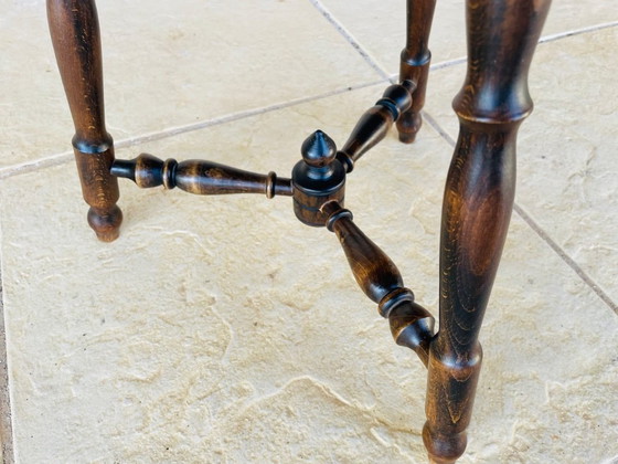 Image 1 of Vintage, Turned Wood,Walnut Stool