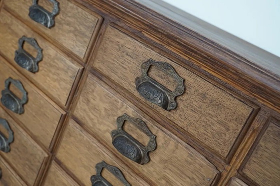 Image 1 of Antiker französischer Archiv-/Apothekerschrank aus Eiche von Chouanard, ca. 1910