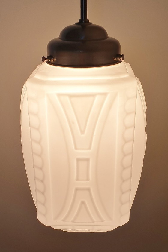Image 1 of Art Deco hanglamp opaline glas 