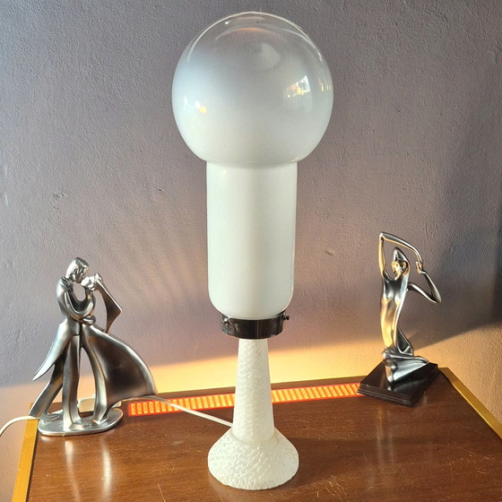 Image 1 of Exclusive Large Murano Glass Alabaster Table Lamp Vintage Art Mid Century 60s 70s