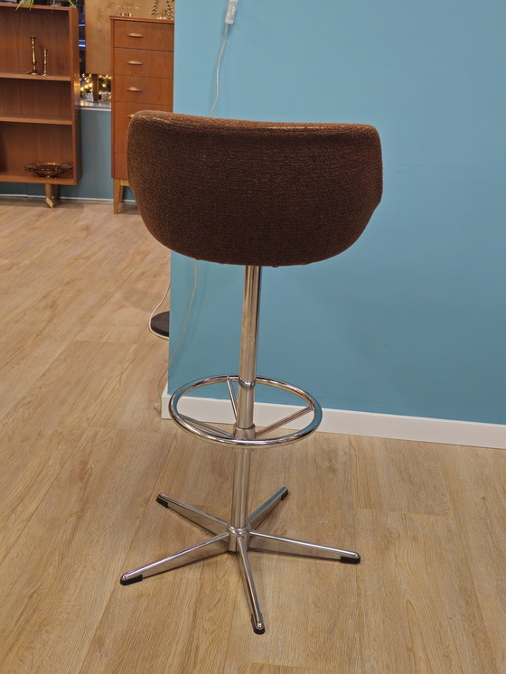 Image 1 of Tabouret de bar vintage chromé style futuriste