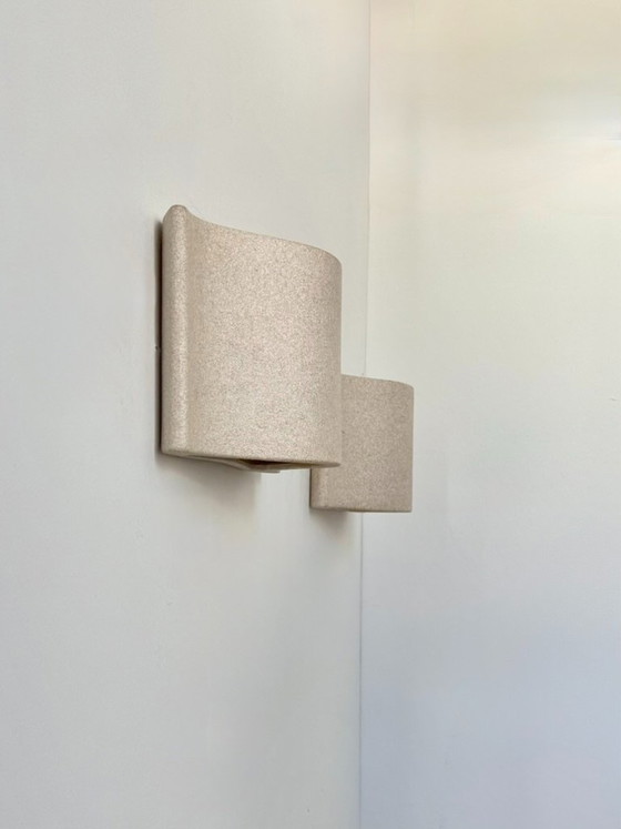 Coppia di applique vintage in gesso, Francia, 1980. – Stone (photo 4 of 6)
