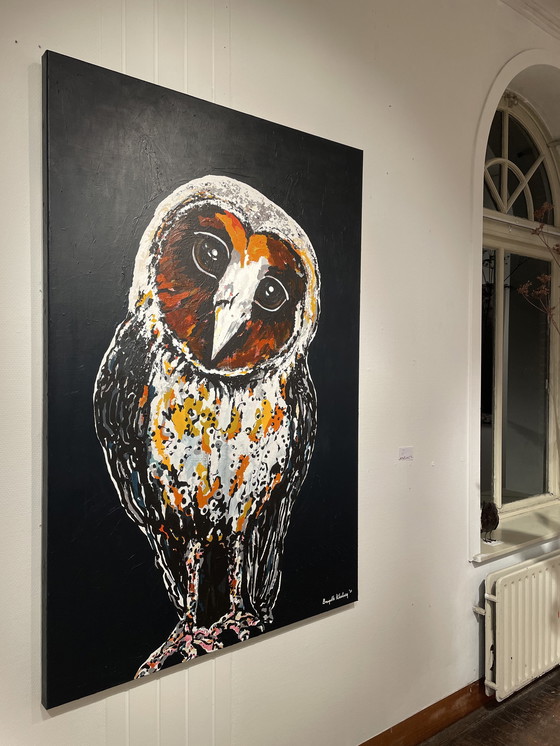 Image 1 of Painting Portrait Of A Barn Owl