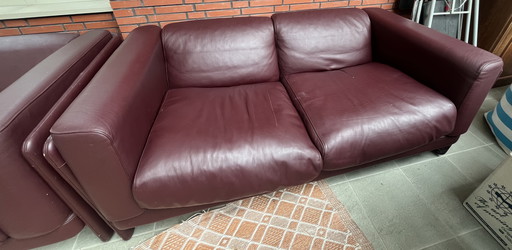 Poltrona Frau Set, 3 sofás dobles y 1 silla