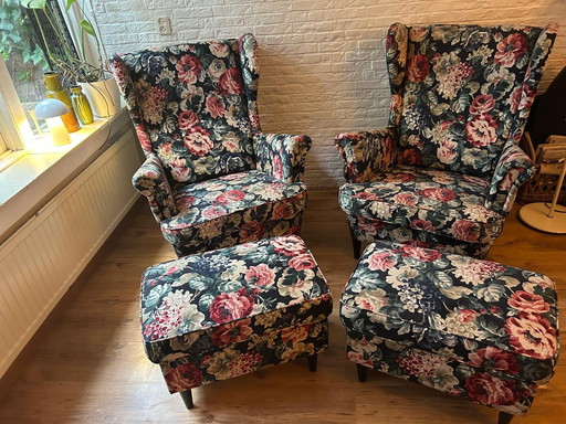 Ensemble de fauteuils Ikea Strandmon avec ottoman