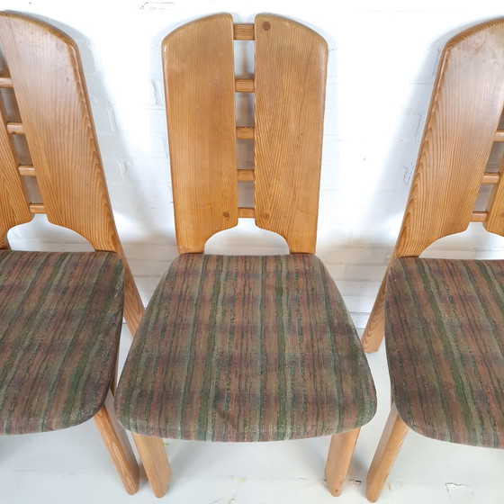 Image 1 of 4x vintage Lübke chairs, brutalist 1970s, mid-century modern design