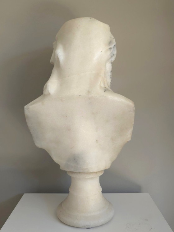 Imponente Busto de Mármol "Angelica Maria" – Luciano (56 cm) – Esculturas, Marble (photo 11 of 15)