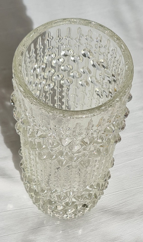 František Pečený pressed glass vase Heřmanova Huť glassworks / Sklo Union (photo 2 of 14)