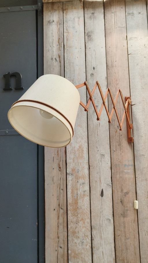 Vintage Design Skandinavisches Teakholz 1950er Scherenlampe