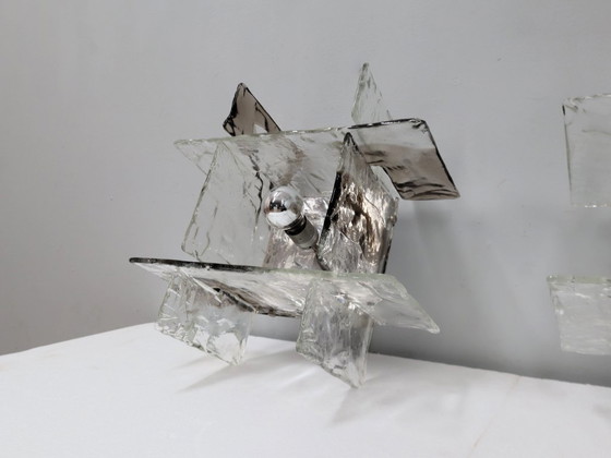 Image 1 of Paar Murano-Glas-Wandleuchten, Carlo Nason für Mazzega, 1960er Jahre, Italien
