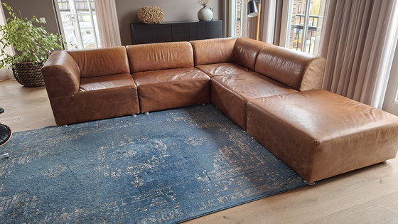 Image 1 of Divano angolare in pelle, 5 elementi