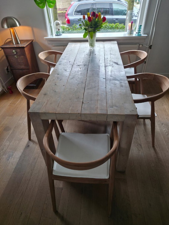 Image 1 of 6 sillas de comedor de teca Caddo Lasse