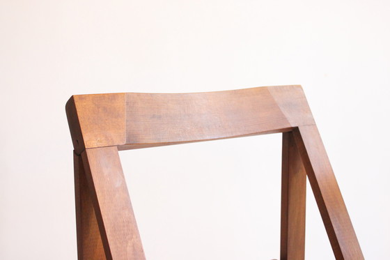 Image 1 of Sedie pieghevoli in legno con seduta in rattan, set di due anni &#39;70