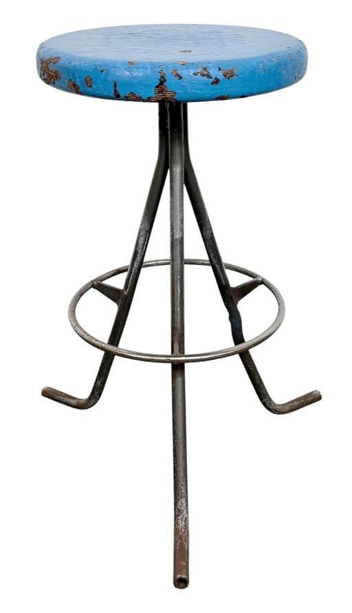 Grey Industrial Workshop Stool, 1960s