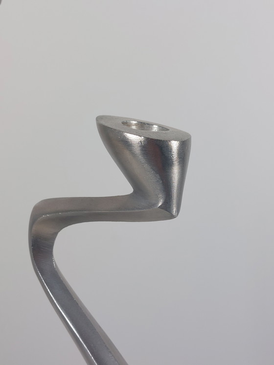 Image 1 of Paire de chandeliers vintage en aluminium de Matthew Hilton