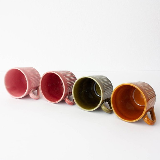 Image 1 of Set aus Keramik-Kaffeetassen und Milchkännchen von Secla, 1970er Jahre