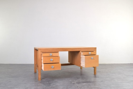 Image 1 of Mid-Century Oak Desk by Chr. Rasmussen for Randers Møbelfabrik, 1970s.