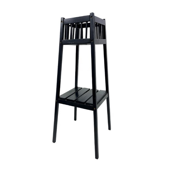 Image 1 of Vintage wooden stand/flower stand – 1960s/1970s, modernist design, 80 cm